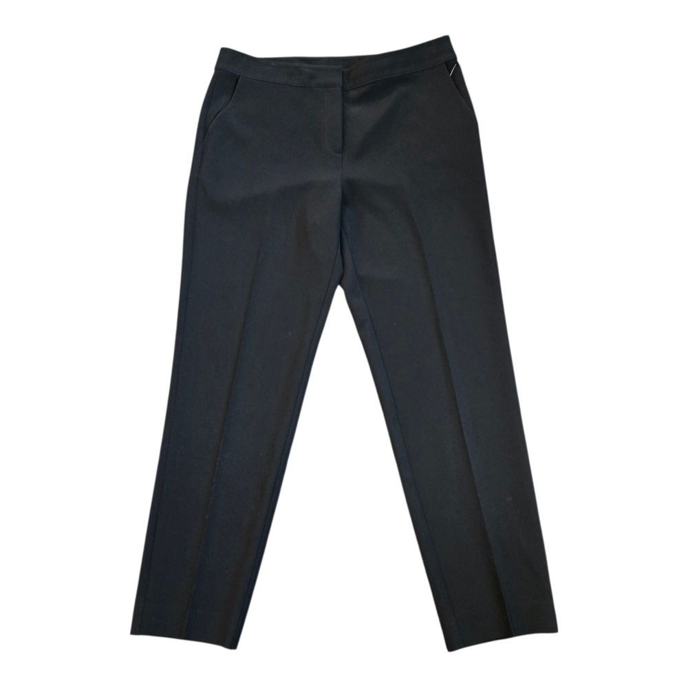 St. John Caviar Black Dress Pants Sz 10 Triacetate Blend Luxury Career Trousers
